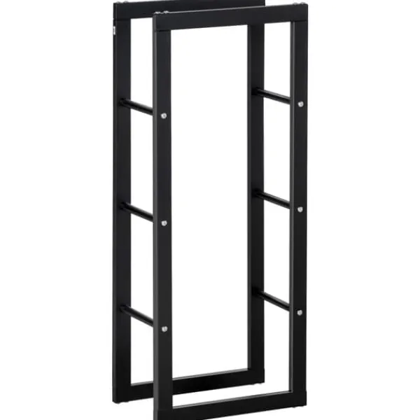 Clearance Vedhållare 40×25×100 cm, stål, upp till 100 kg, svart Tillbehör Till Vedeldade Kaminer & Öppna Spisar