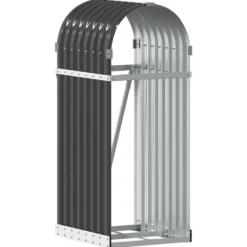 Online Vedhållare antracit 40x45x100 cm galvaniserat stål Tillbehör Till Vedeldade Kaminer & Öppna Spisar