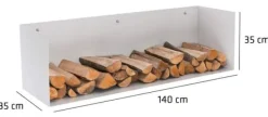 Outlet Vedhållare Mendel 140x35x35 35 x 140 x 35 cm 2 Tillbehör Till Vedeldade Kaminer & Öppna Spisar