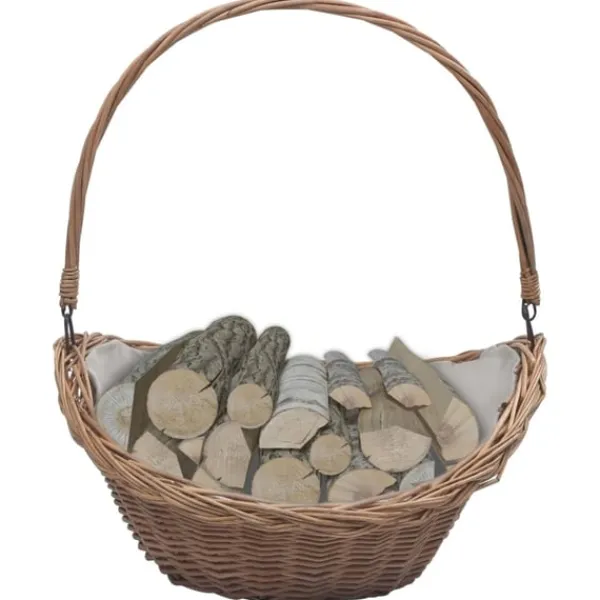 vidaXL Vedkorg med handtag 57x46,5x52 cm brun pil