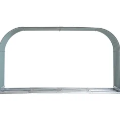 Vedskjul 0,85 m³, stål grå 208×46×112 cm – vedförvaring utomhus