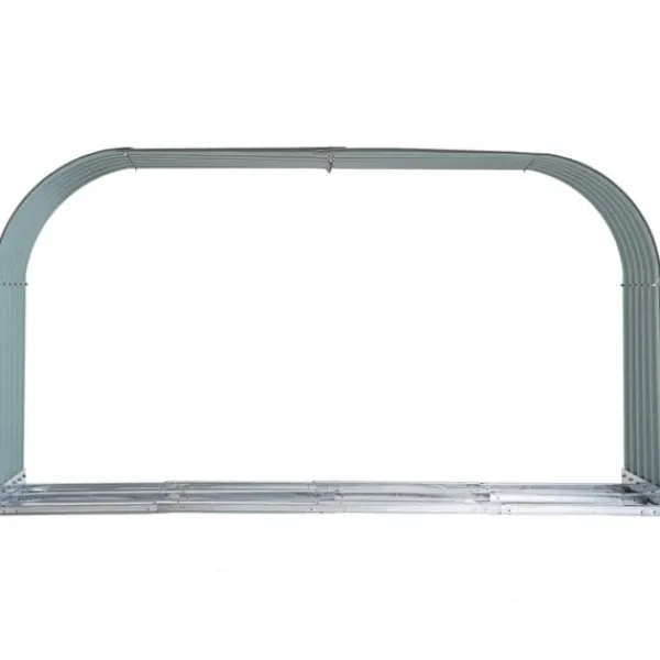 Vedskjul 0,85 m³, stål grå 208×46×112 cm – vedförvaring utomhus