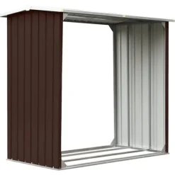vidaXL Vedskjul galvaniserat stål 172x91x154 cm brun
