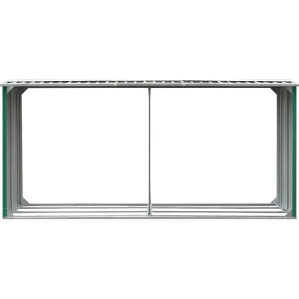 Discount Vedskjul i galvaniserat stål 330x92x153 cm grön - Förvaringsbod För Ved - Vedförvaringsbord - Home & Living Skjul, Garage & Carports
