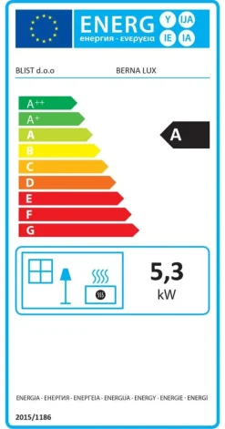 Clearance Vedspis - antracit & beige - 8,5 kW Vedeldade Kaminer