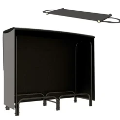 Vedställ 120×36×99 cm med bärväska & 600D vattenavvisande överdrag, svart