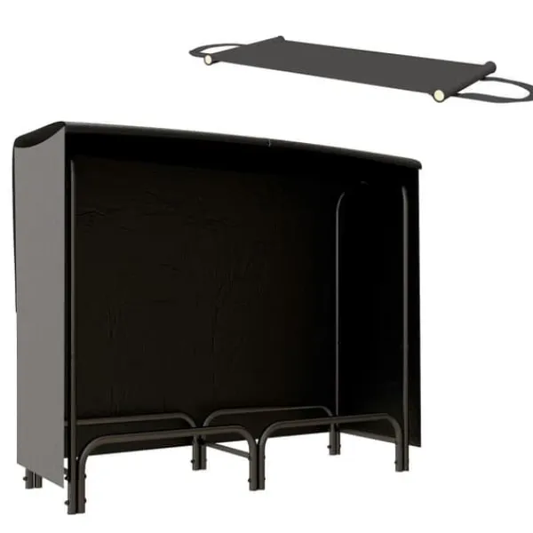 Vedställ 120×36×99 cm med bärväska & 600D vattenavvisande överdrag, svart