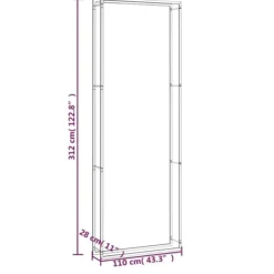 Discount Vedställ & vedkorgar - Living Vedställ matt svart 110x28x312 cm stål Tillbehör Till Vedeldade Kaminer & Öppna Spisar