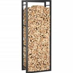 Vedställ & vedkorgar - Living Vedställ matt svart 50x28x132 cm stål