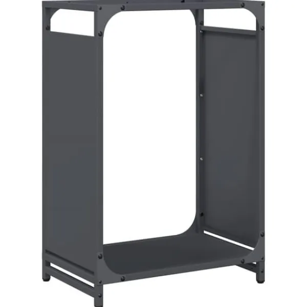 Discount Vedställ antracit 44x28x65 cm kallvalsat stål Tillbehör Till Vedeldade Kaminer & Öppna Spisar
