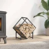 Hot Vedställ antracit 50x25x50 cm kallvalsat stål Tillbehör Till Vedeldade Kaminer & Öppna Spisar