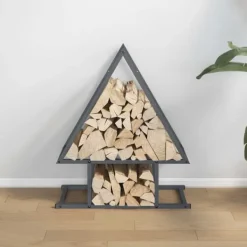 Vedställ antracit 50x25x60 cm kallvalsat stål Tillbehör Till Vedeldade Kaminer & Öppna Spisar