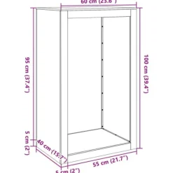 Vedställ av galvaniserat stål - Hållbart vedförvaring | Storlek: 60x40x100 cm