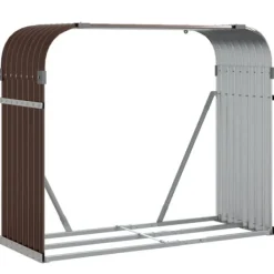 vidaXL Vedställ brun 120x45x100 cm galvaniserat stål