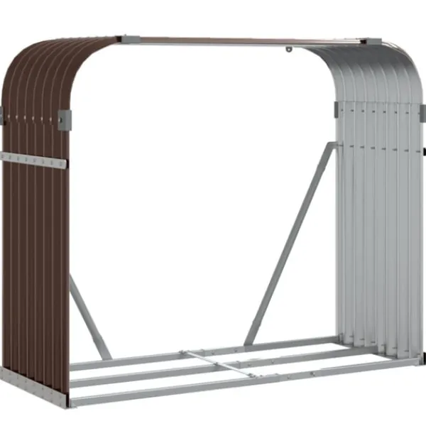 vidaXL Vedställ brun 120x45x100 cm galvaniserat stål