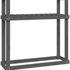 vidaXL Vedställ grå 110x35x108,5 cm massiv furu