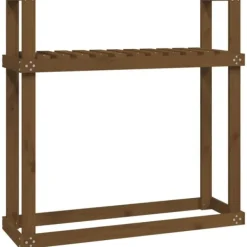 vidaXL Vedställ honungsbrun 110x35x108,5 cm massiv furu