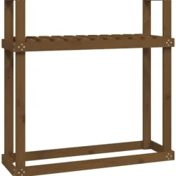 Outlet Vedställ honungsbrun 110x35x108,5 cm massiv furu Tillbehör Till Vedeldade Kaminer & Öppna Spisar