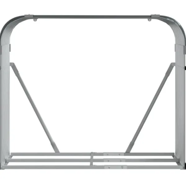 Vedställ i galvaniserat stål - Robust för vedförvaring | Färg: Antracitgrå | Storlek: 120x45x100 cm