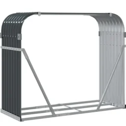 Vedställ i galvaniserat stål - Robust för vedförvaring | Färg: Antracitgrå | Storlek: 120x45x100 cm