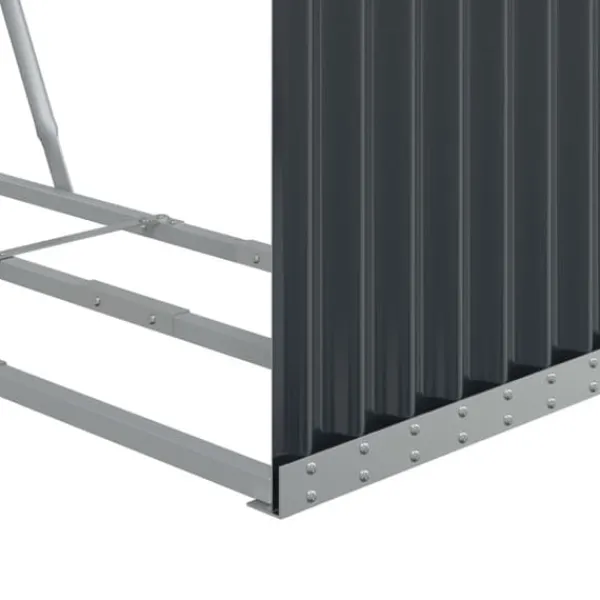 Vedställ i galvaniserat stål - Robust för vedförvaring | Färg: Antracitgrå | Storlek: 120x45x100 cm