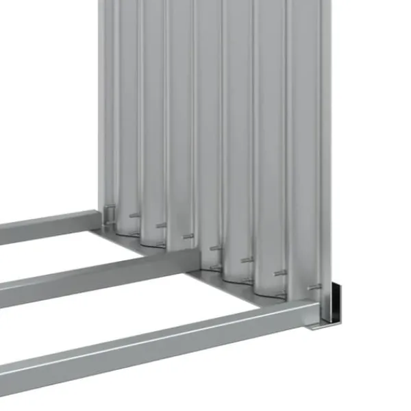 Vedställ i galvaniserat stål - Robust för vedförvaring | Färg: Antracitgrå | Storlek: 120x45x100 cm