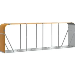 Sale Vedställ i galvaniserat stål - Robust vedförvaring | Storlek: 300x45x100 cm | Färg: Träutseende Tillbehör Till Vedeldade Kaminer & Öppna Spisar