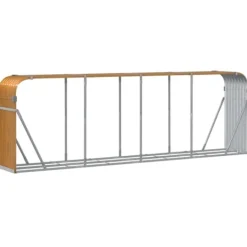 Sale Vedställ i galvaniserat stål - Robust vedförvaring | Storlek: 300x45x100 cm | Färg: Träutseende Tillbehör Till Vedeldade Kaminer & Öppna Spisar