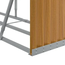 Sale Vedställ i galvaniserat stål - Robust vedförvaring | Storlek: 300x45x100 cm | Färg: Träutseende Tillbehör Till Vedeldade Kaminer & Öppna Spisar