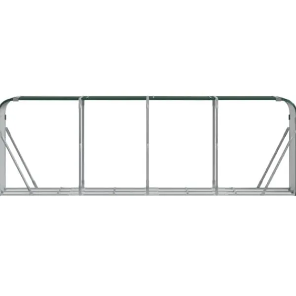 Vedställ i galvaniserat stål för vedförvaring | Färg: Grön | Storlek: 300x45x100 cm