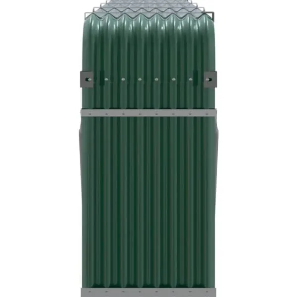 Vedställ i galvaniserat stål för vedförvaring | Färg: Grön | Storlek: 300x45x100 cm