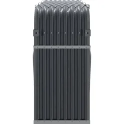 Best Vedställ i galvaniserat stål - Robust vedförvaring | Färg: Antracitgrå | Storlek: 234x45x100 cm Tillbehör Till Vedeldade Kaminer & Öppna Spisar