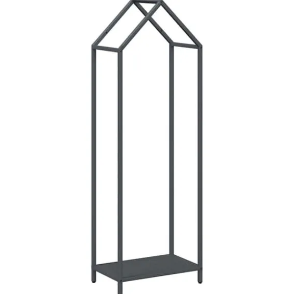 Vedställ i kallvalsat stål - Elegant vedförvaring | Färg: Antracit | Storlek: 40x25x120 cm