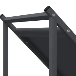 New Vedställ i kallvalsat stål - Robust vedförvaring | Färg: Antracit | Storlek: 70x43x34,5 cm Tillbehör Till Vedeldade Kaminer & Öppna Spisar