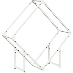 Vedställ i kallvalsat stål - Robusta och eleganta vedförvaringslösningar | Storlek: 80x25x80 cm | Färg: Vit