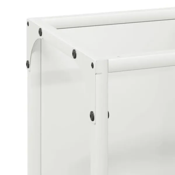 Best Vedställ i kallvalsat stål för vedförvaring | Färg: Vit | Storlek: 25x25x80 cm Tillbehör Till Vedeldade Kaminer & Öppna Spisar