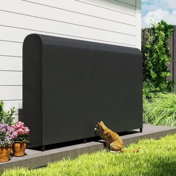 Sale Vedställ i metall 199 × 30 × 121 cm – 0,6 m³ med vattentätt överdrag, upp till 300 kg Tillbehör Till Vedeldade Kaminer & Öppna Spisar