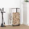 Best Vedställ i rostfritt stål - Hålla veden torr och organiserad | Storlek: 40x30x80 cm Tillbehör Till Vedeldade Kaminer & Öppna Spisar