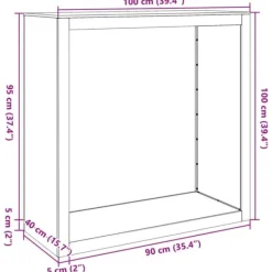 New Vedställ i stål för vedförvaring - Hållbart och väderbeständigt | Storlek: 100x40x100 cm | Färg: Vit Tillbehör Till Vedeldade Kaminer & Öppna Spisar