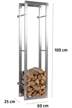 Hot Vedställ Keri Wall 25x60x100 cm 25 x 60 x 100 cm Tillbehör Till Vedeldade Kaminer & Öppna Spisar