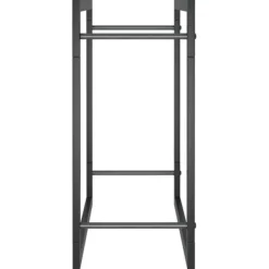 Outlet Vedställ matt svart 50x28x56 cm stål Tillbehör Till Vedeldade Kaminer & Öppna Spisar