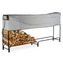 Outlet Vedställ, Metall, 122x245x40 cm, Svart Tillbehör Till Vedeldade Kaminer & Öppna Spisar