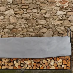 Outlet Vedställ, Metall, 122x245x40 cm, Svart Tillbehör Till Vedeldade Kaminer & Öppna Spisar