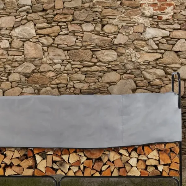Outlet Vedställ, Metall, 122x245x40 cm, Svart Tillbehör Till Vedeldade Kaminer & Öppna Spisar