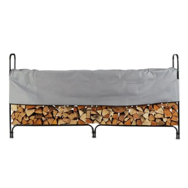 Outlet Vedställ, Metall, 122x245x40 cm, Svart Tillbehör Till Vedeldade Kaminer & Öppna Spisar