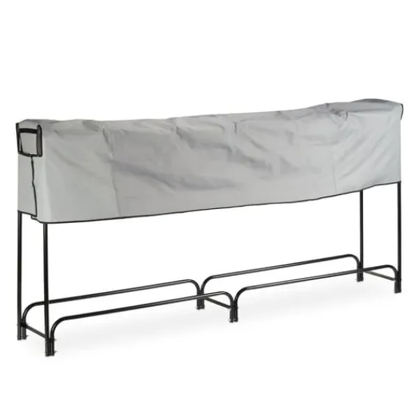 Outlet Vedställ, Metall, 122x245x40 cm, Svart Tillbehör Till Vedeldade Kaminer & Öppna Spisar