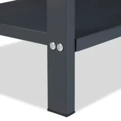 New Vedställ, 2-nivåer, 100x40x30 cm, Antracit Tillbehör Till Vedeldade Kaminer & Öppna Spisar