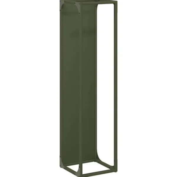 vidaXL Vedställ olivgrön 25x25x100 cm kallvalsat stål