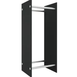 Hot Vedställ svart 40x35x100 cm härdat glas Tillbehör Till Vedeldade Kaminer & Öppna Spisar