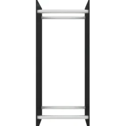 Hot Vedställ svart 40x35x100 cm härdat glas Tillbehör Till Vedeldade Kaminer & Öppna Spisar